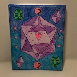 Abstract Geometric and Crystals Canvas Art